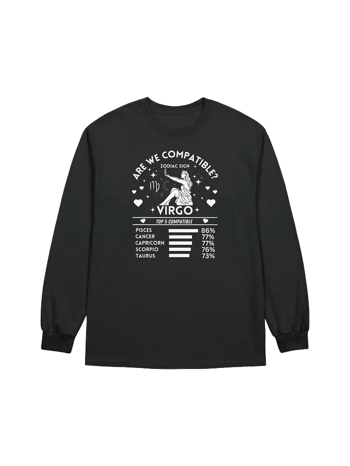 Virgo Zodiac Sign Romantic Compatibility - Gildan Ultra Cotton Unisex Long Sleeve T-Shirt - Dark Colors product image (2)