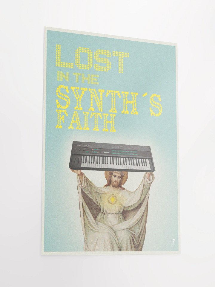 Lost in the Synth´s Faith, YAMAHA Dx7 tribute, by Frank Fonik, Techno EDM Matte Paper Poster product image (1)