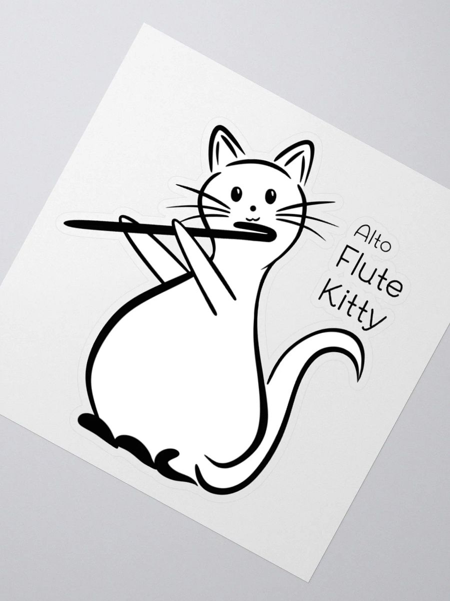 Whimsical Kiss Cut Alto Flute Kitty Sticker product image (2)