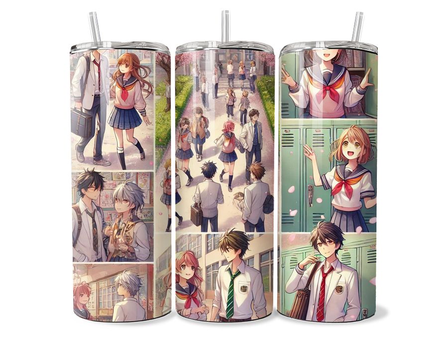 Slice of School Life Anime Tumbler - 20oz Stainless Steel product image (1)