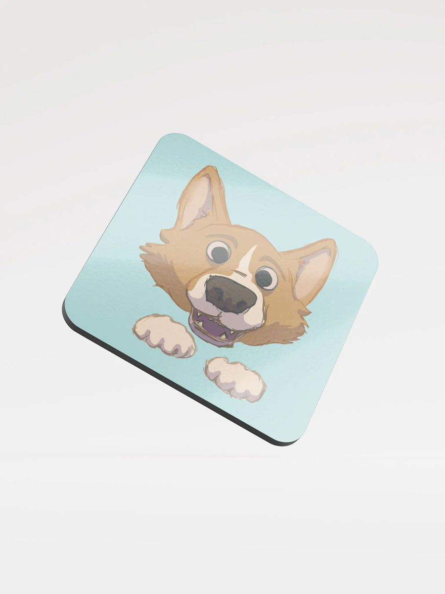 "Snackies?" Corgi Glossed Cork Coaster product image (2)