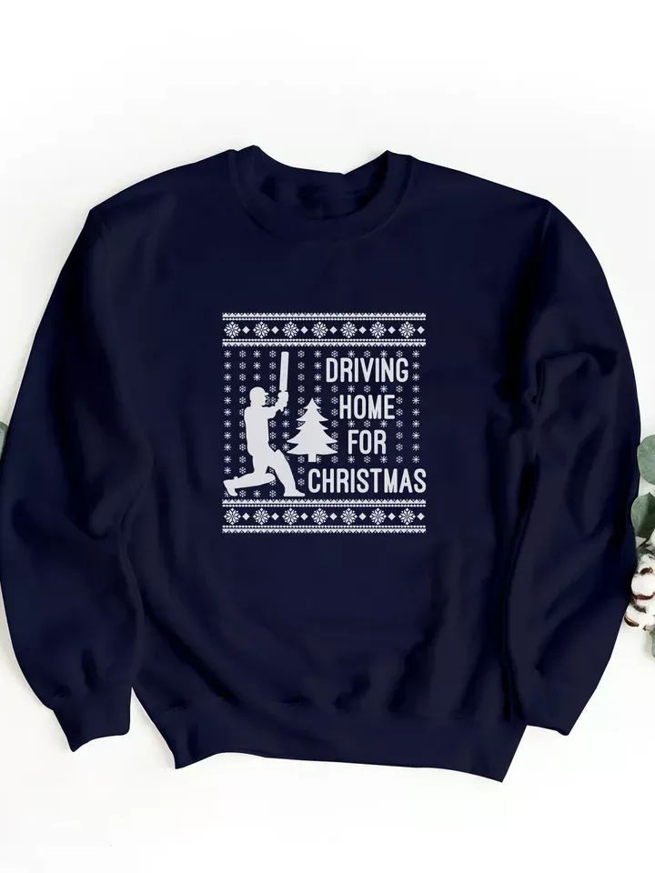 Cricket Driving Home For Christmas Jumper Sweatshirt Funny Bat Gift For Grandpa product image (3)