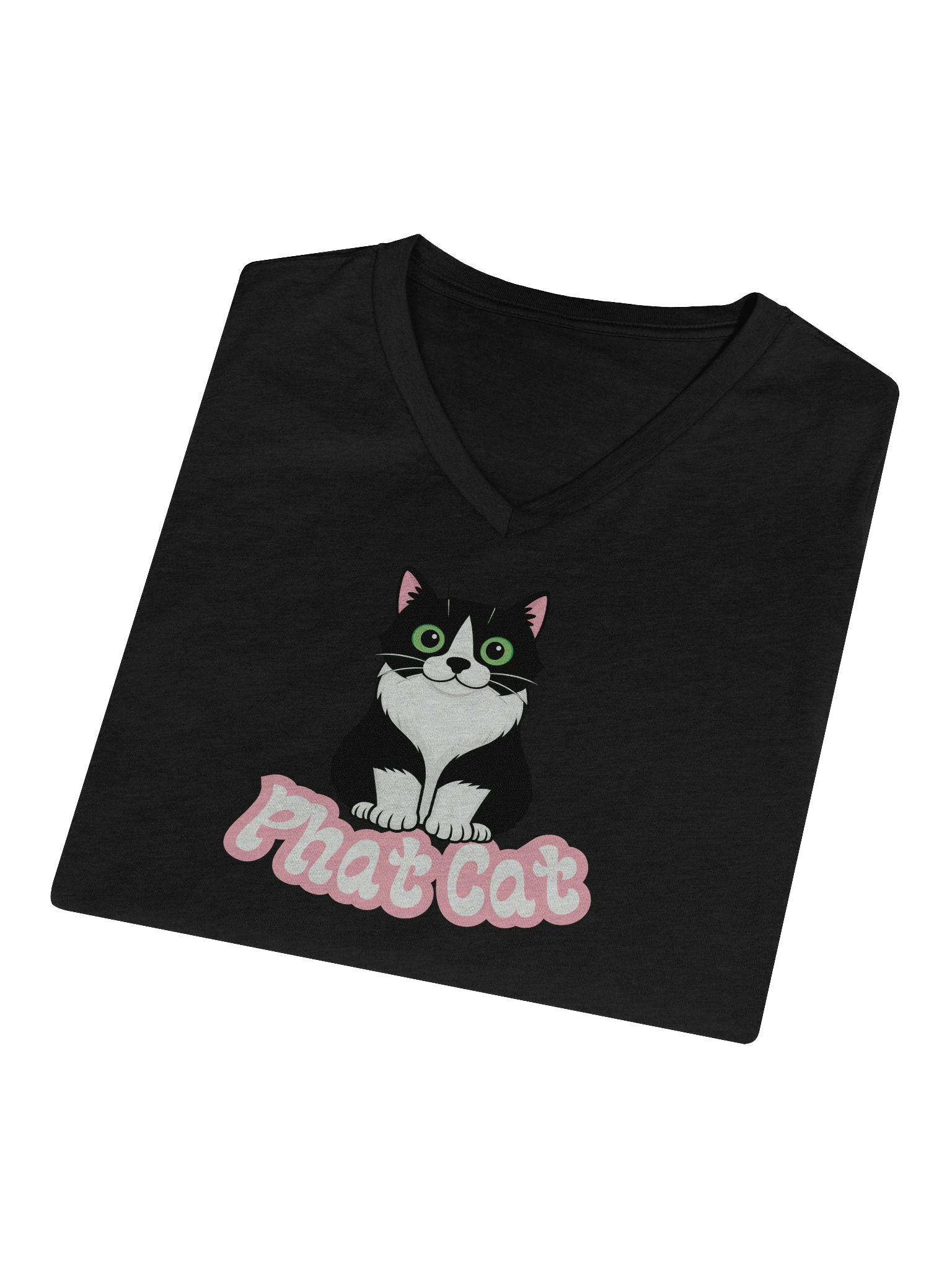 Phat Cat Women's Soft V-Neck (Pink) product image (4)