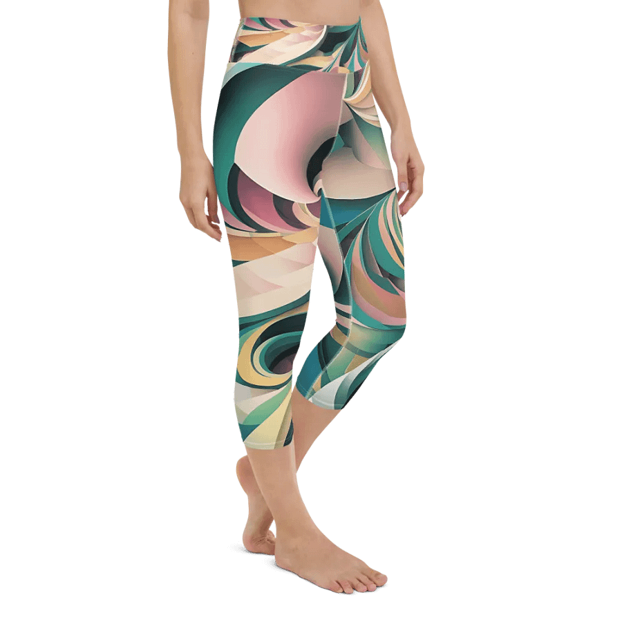 Abstract Lithographic Pattern Design Yoga Capri Legging - V6 product image (3)