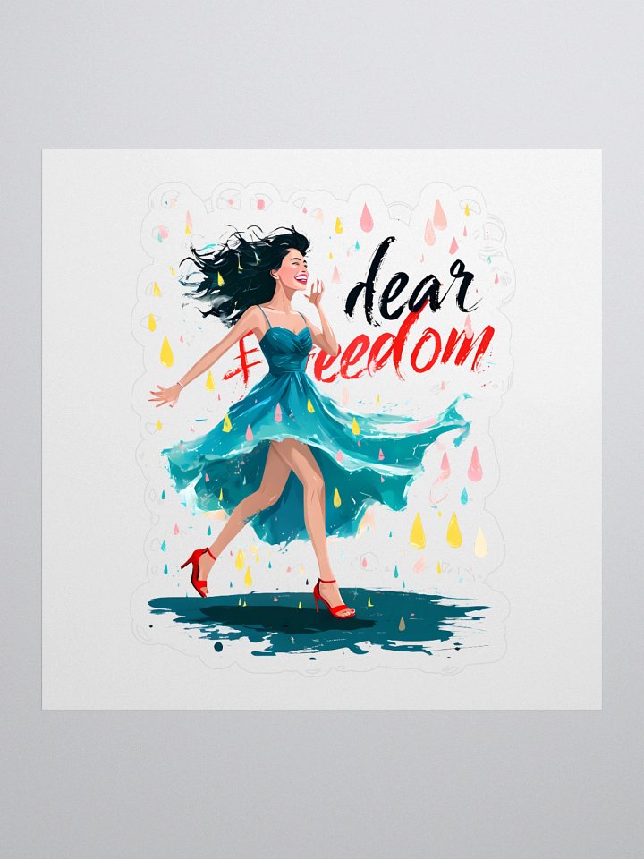 Embrace Freedom | Colorful Rain Dance Art Print Sticker product image (1)