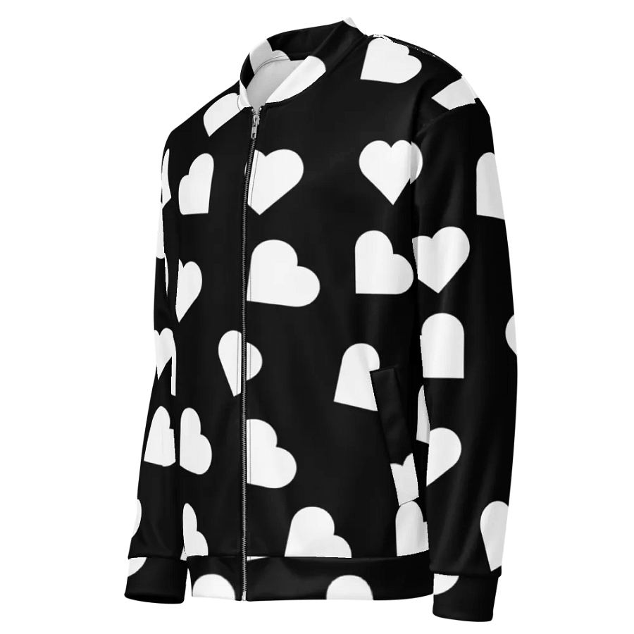 Love Pattern Black and White Unisex Bomber Jacket product image (4)