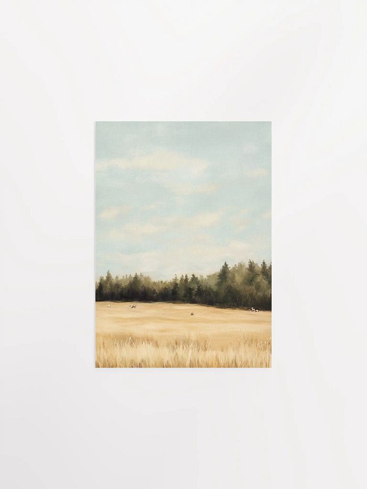 Golden Wheat Fields by the Forest - Rustic Nature Landscape Art product image (6)