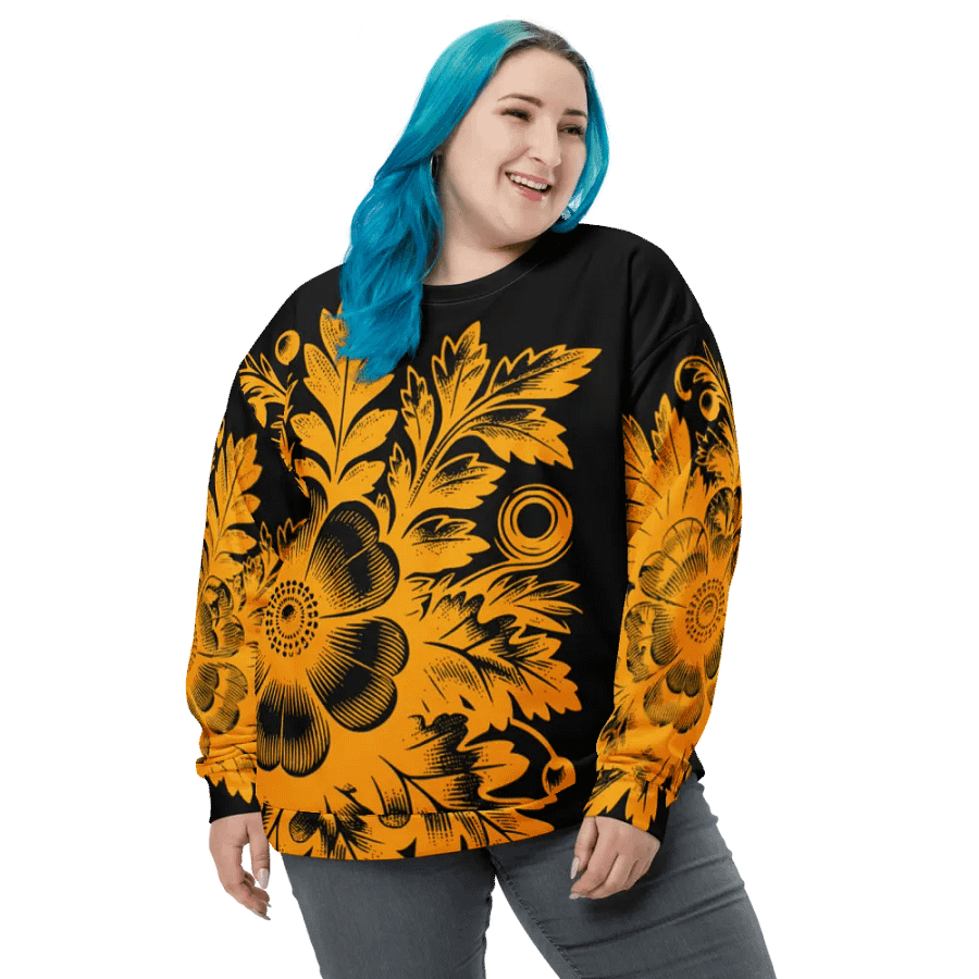 Golden Floral Baroque Unisex Sweatshirt product image (2)