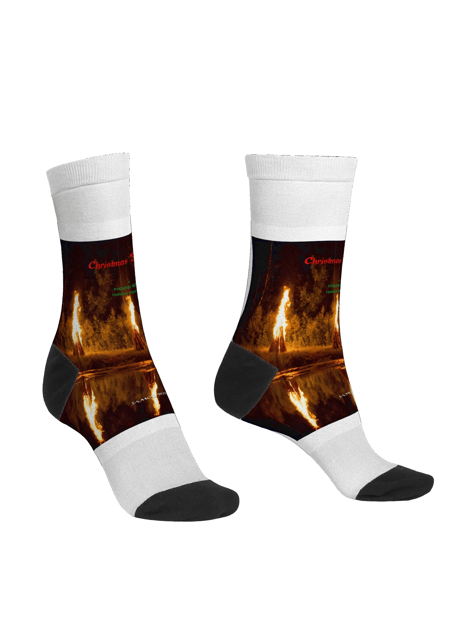 Christmas Bonfires EcoArt Crew Socks product image (3)