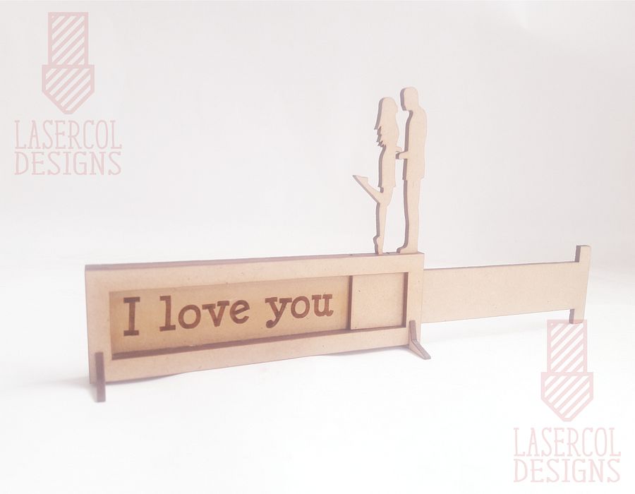I love you sliding plaque - Laser Cut Files product image (6)