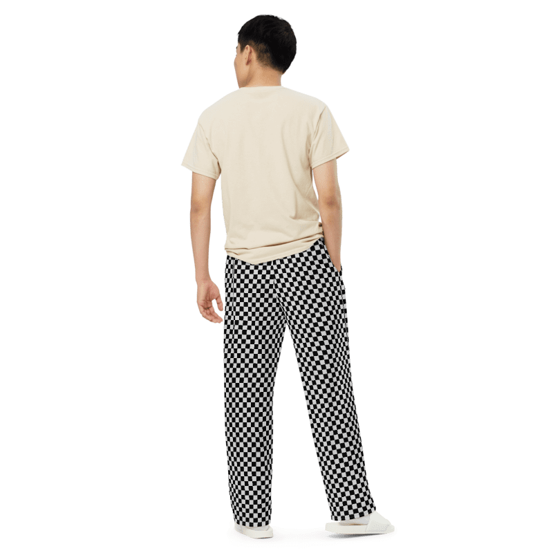Black and Light Grey 2 Checkered Pants Unisex 2XS - 6XL Sizes product image (8)