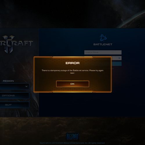 Battle.net Outage 🚫💥
Tried to log into StarCraft II and got hit with this error.
Blizzard, my APM was ready for war 😤
Hope th...