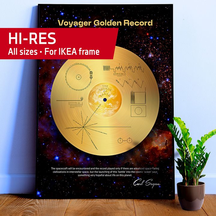 NASA Voyager 1 Golden Record — space poster, science print product image (1)