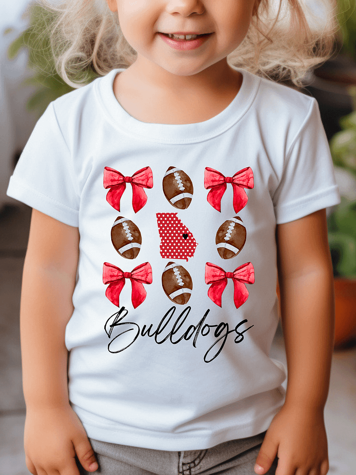 Toddler Girls Bulldogs Football T-Shirt (Homemade) product image (1)