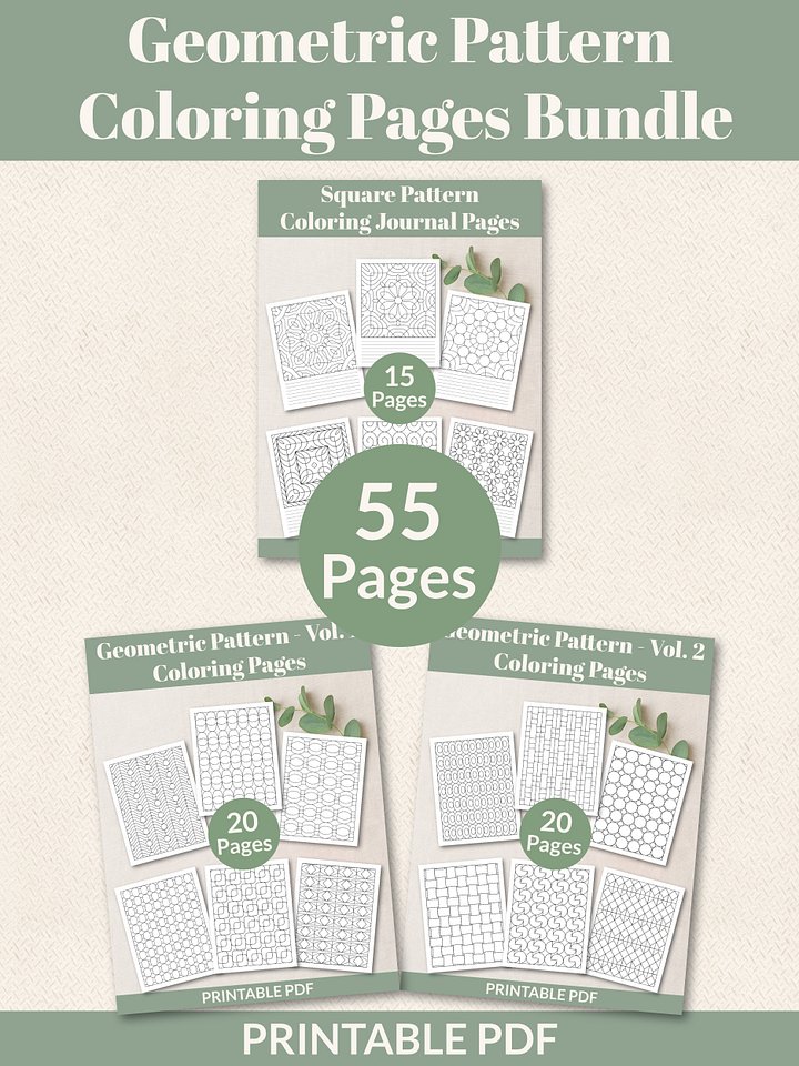 Geometric Coloring Pages Bundle product image (1)