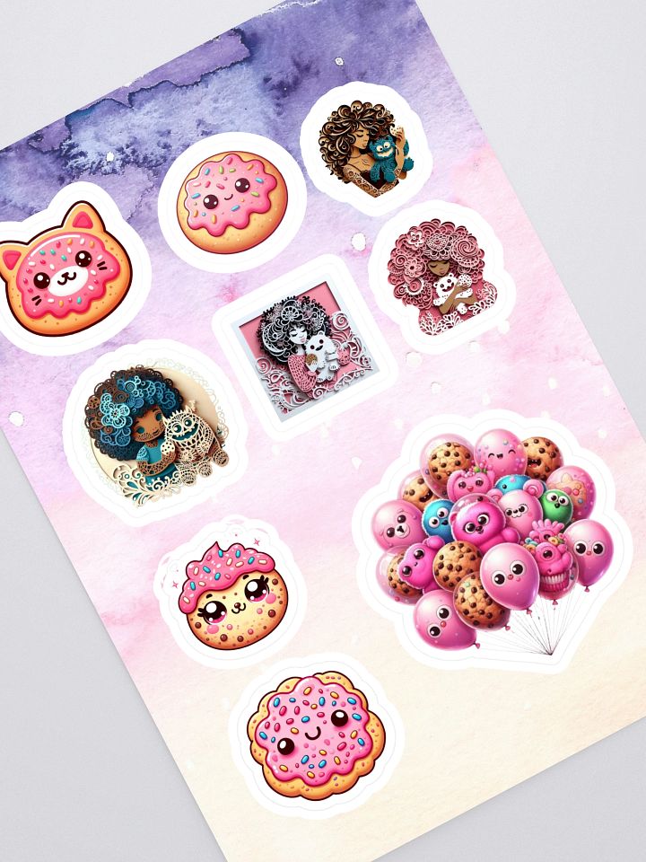 Whimsical Cookie and Character Sticker Sheet product image (1)