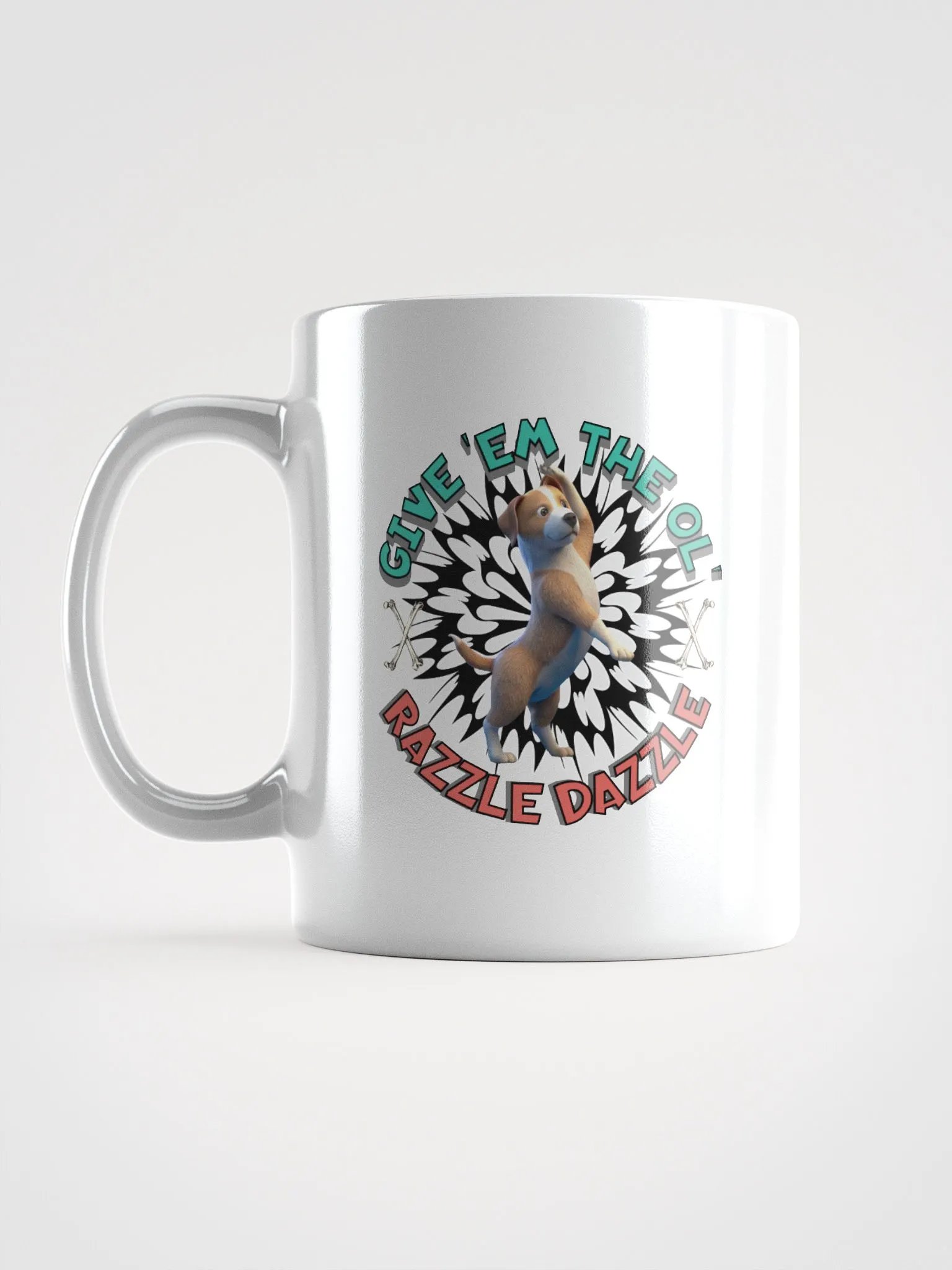 Razzle Dazzle Dog White Glossy Mug product image (1)