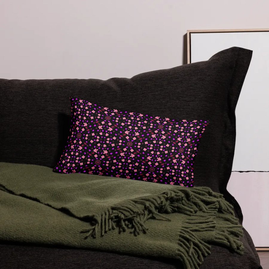 Hearts and Flowers Dark Pillow Case product image (24)