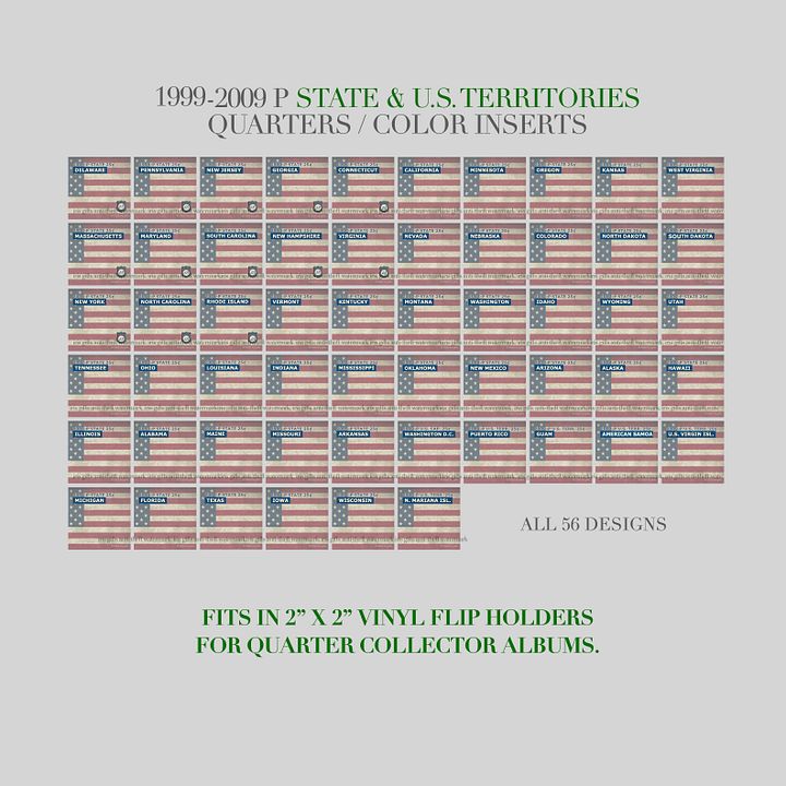 1999-2009 / Philadelphia / State & US Territories Quarters / Printable Picture Cards product image (1)