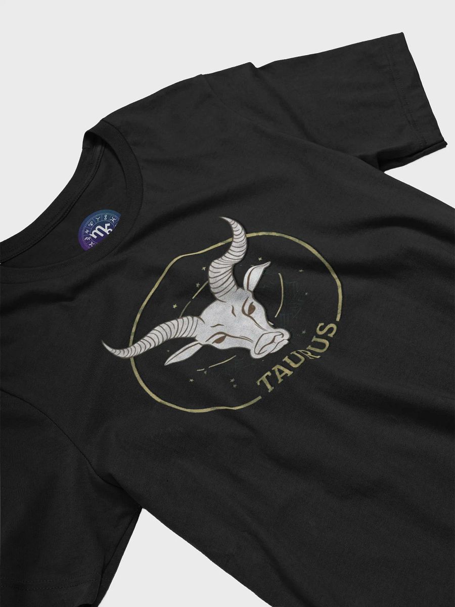 Taurus Zodiac Unisex T-Shirt - Celestial Bull Design with Gold Accents product image (5)