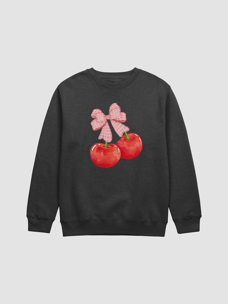 Gingham Bow and Cherries Long Sleeve Unisex Sweatshirt