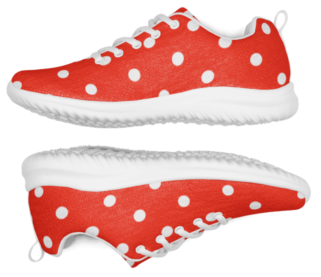 White Polka Dots on Red Men's Athletic Shoes product image (7)