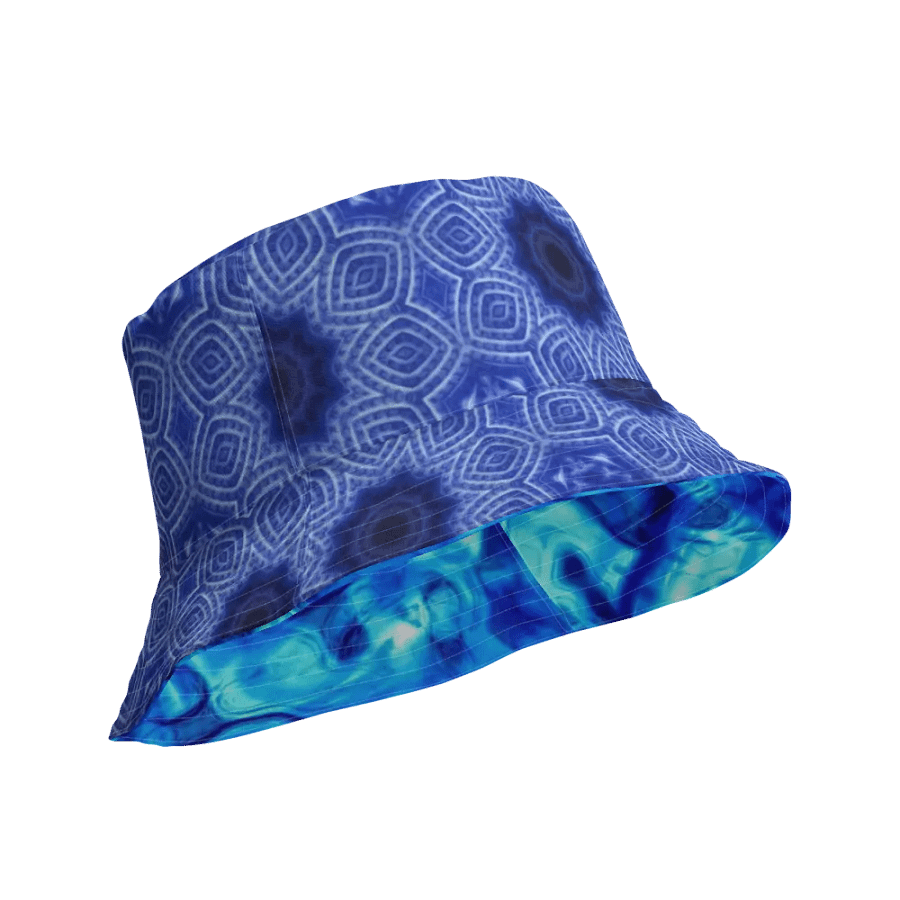 Blue and White Kaleidoscope Buckethat product image (1)