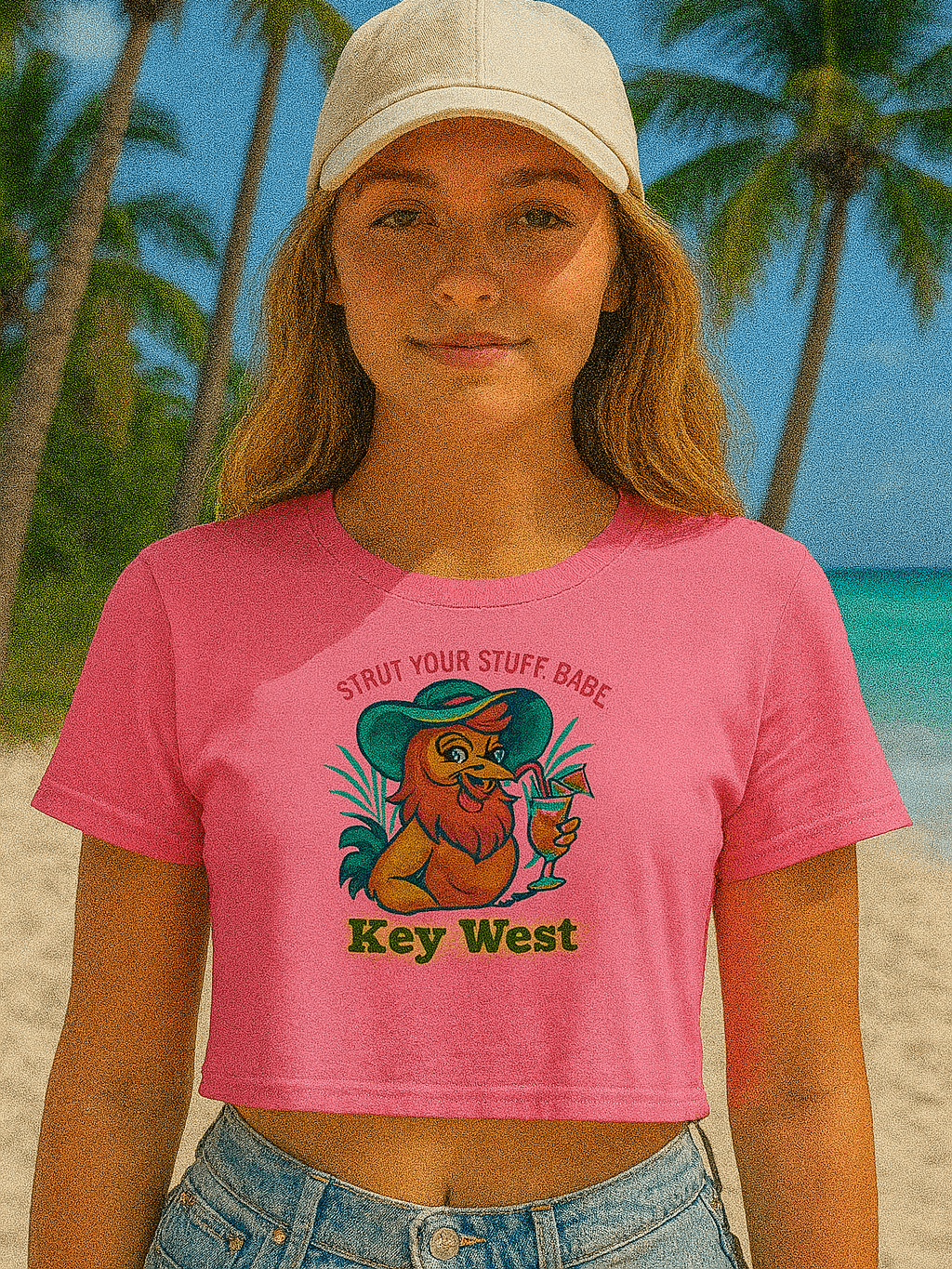 Key West Strut Your Stuff, Babe Rooster Ladies Crop Top product image (1)