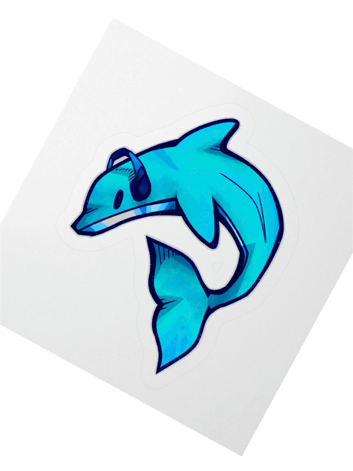 Synthwave Dolphin Sticker product image (2)