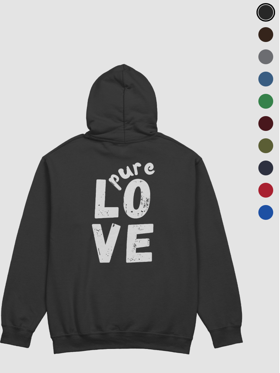 White Pure LOVE on Classic Hoodie product image (3)