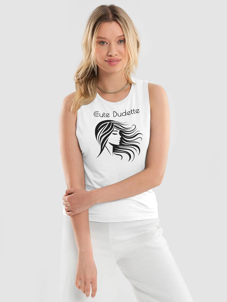 Cute Dudette White Muscle Tank product image (3)