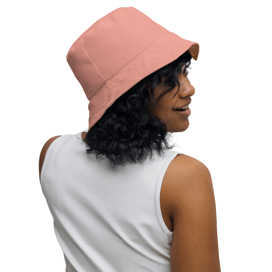 Retro Flowers Coral Reversible Bucket Hat product image (4)