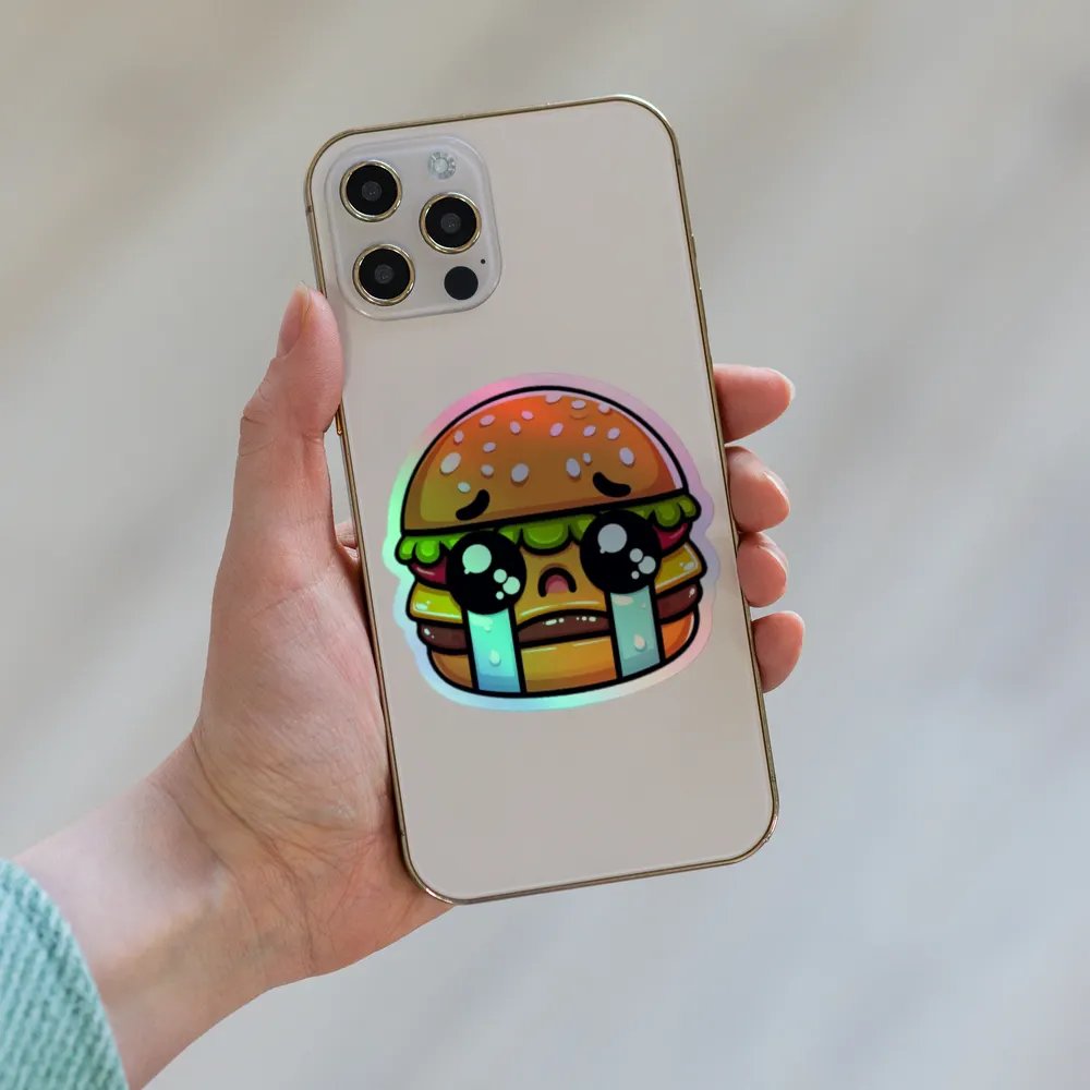 Sad Hamburger Holographic Sticker Sheet product image (8)