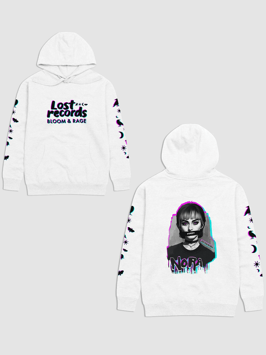 Lost Records: Bloom & Rage; Nora Malakian "FORGET" Hoodie Print (Raven, Sun, Moon, Moth) product image (1)