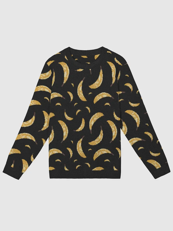 Banana Pattern black classic fit sweater product image (3)