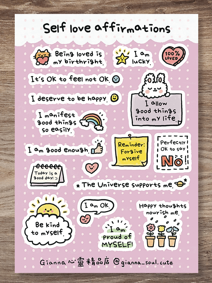 Self love affirmations | Positivity Sticker Sheet product image (1)
