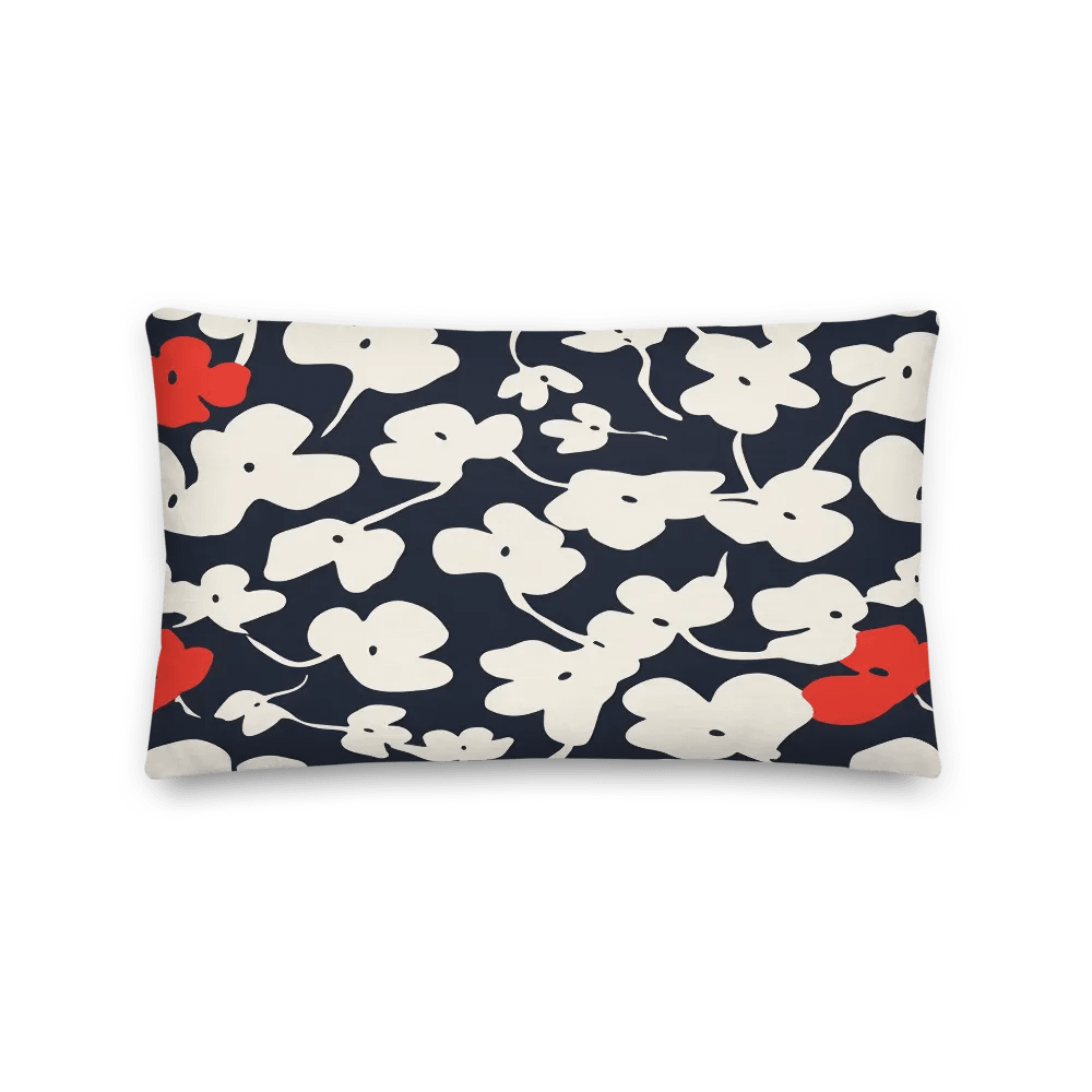 Abstract Cream/Red Poppies All-Over Print Pillow product image (3)