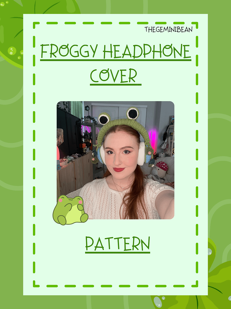 Crocheted Frog Headphone Cover Pattern product image (2)