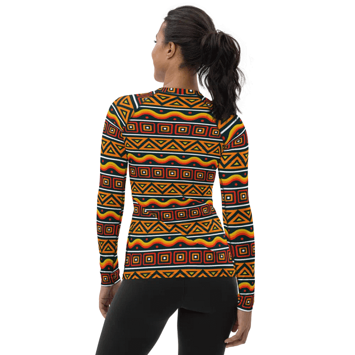 Elegant Essence: Flat African Pattern All-Over Print Women's Rash Guard product image (2)