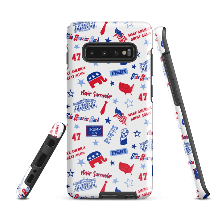 Trump 2024 Republican Patriot Make America Great Again White Pattern Phone Case for Samsung product image (1)