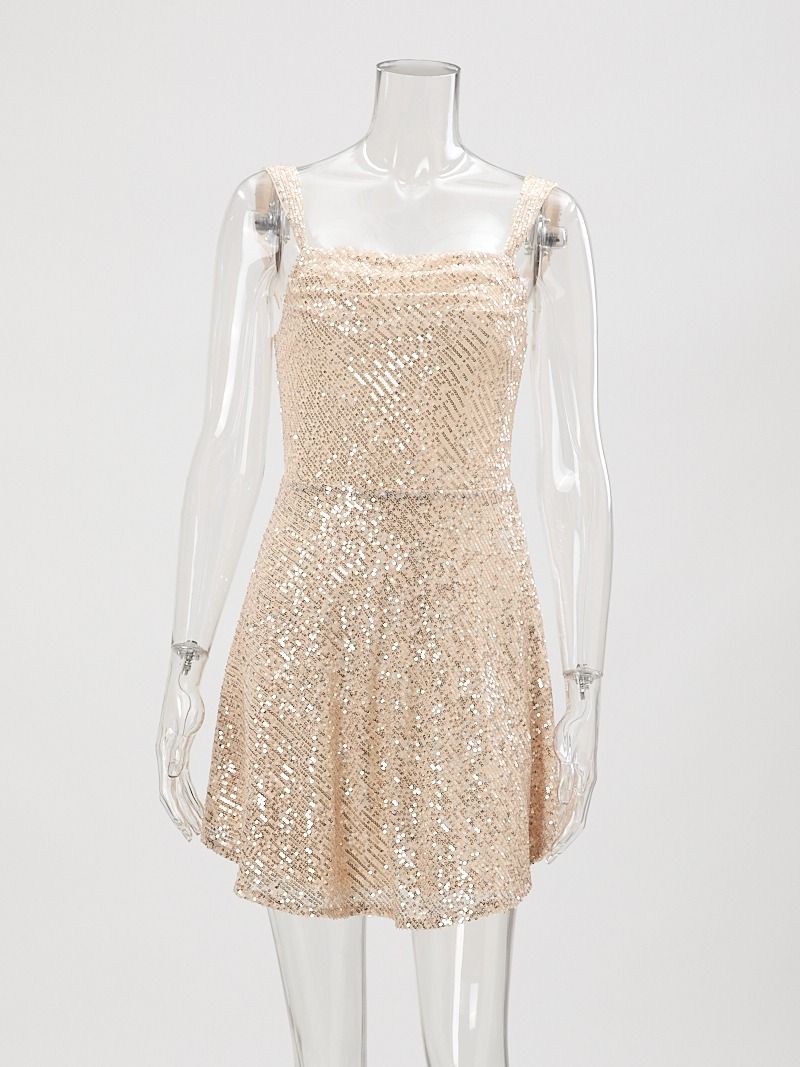 Wholesale high quality sexy slight stretch high quality sling sequins bow decor mini dress product image (5)