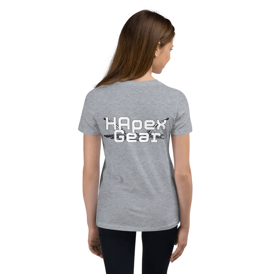 Youth Short Sleeve T-Shirt - Embroidered - White HApex Gear White Logo product image (4)