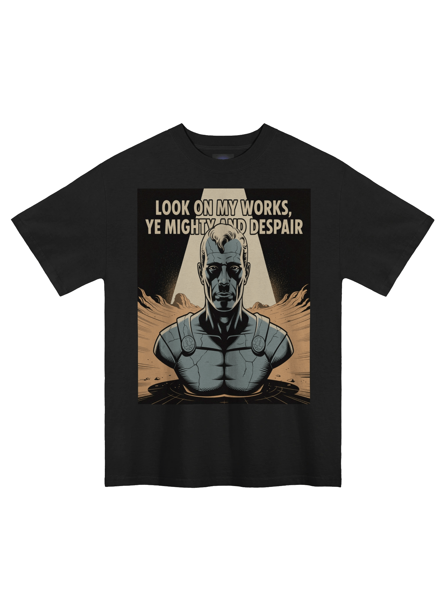 Look Upon My Works: Ozymandias Inspired Oversized Faded T-Shirt product image (3)