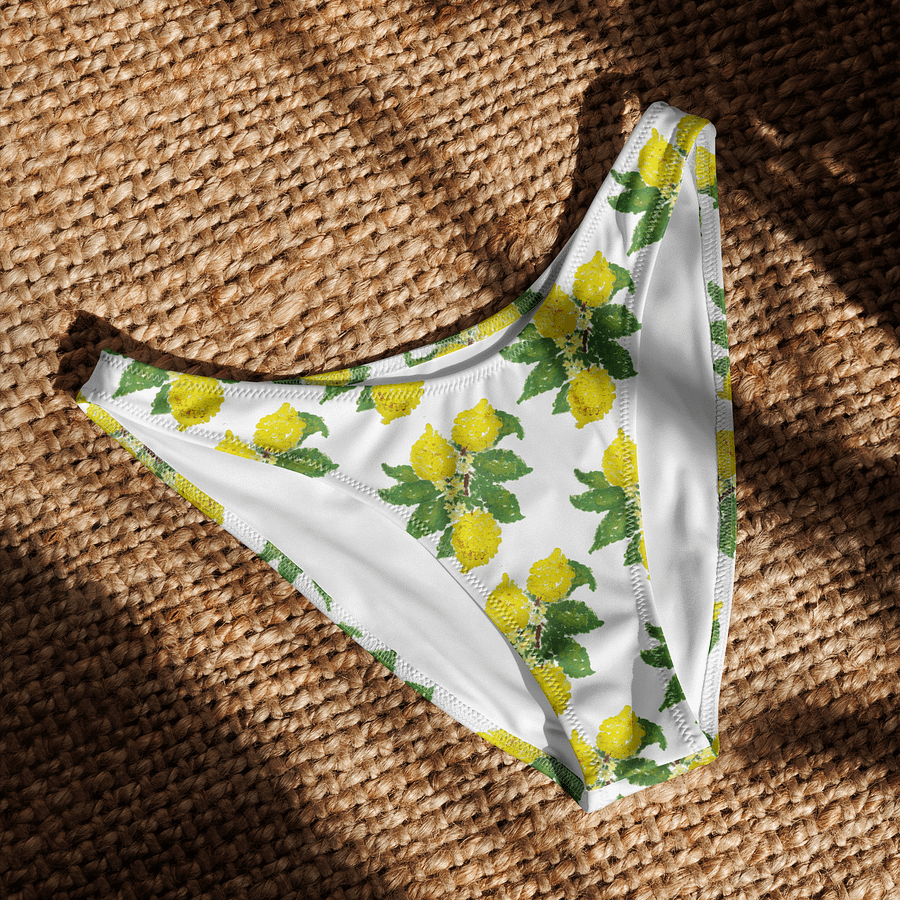 Lemon Love White Recycled V-Cut Bikini Bottoms product image (6)