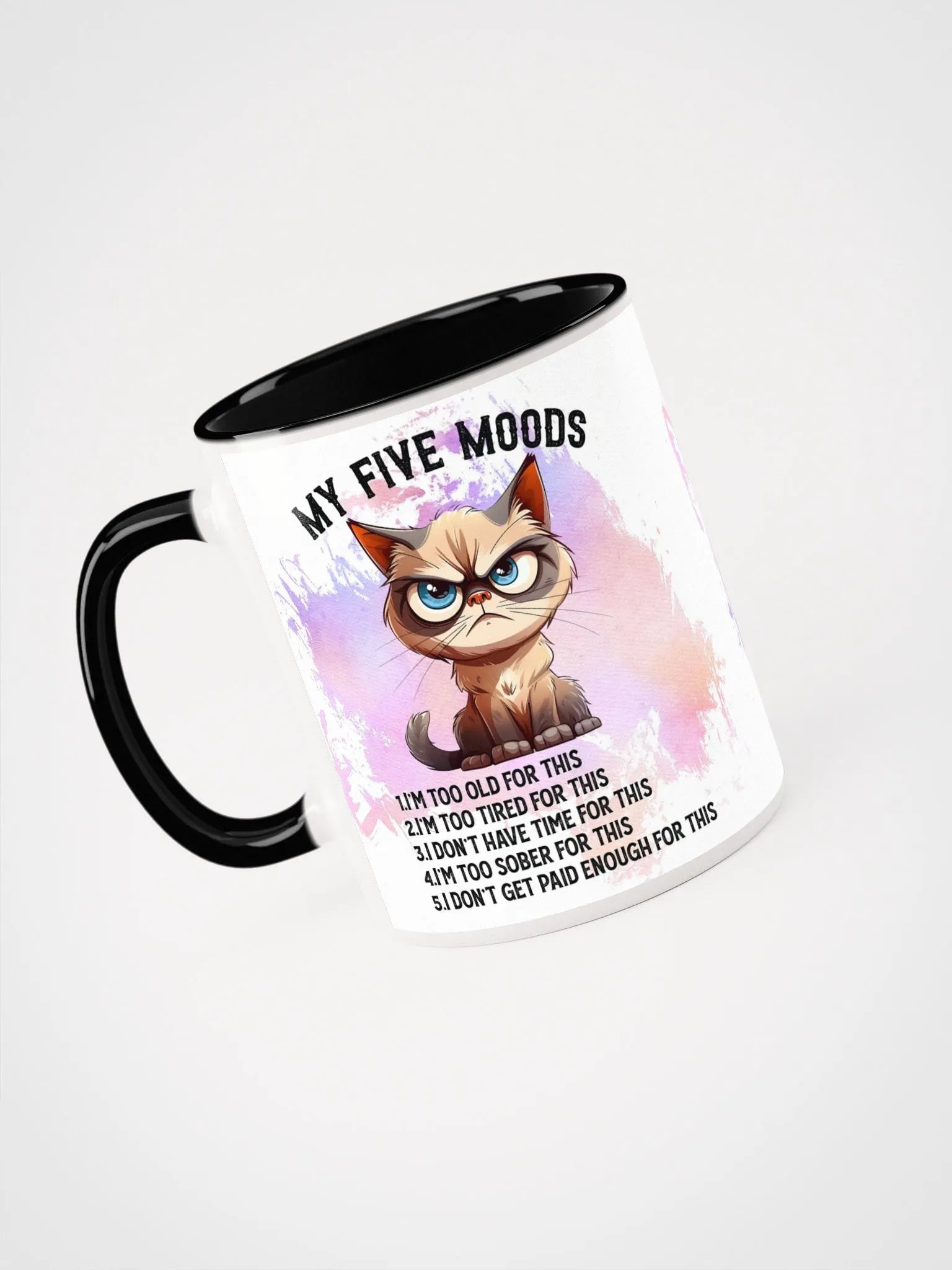 I Have No Mood for This’ Funny Ceramic Mug – Grumpy Cat and Coffee Vibes 11oz - 15oz product image (7)