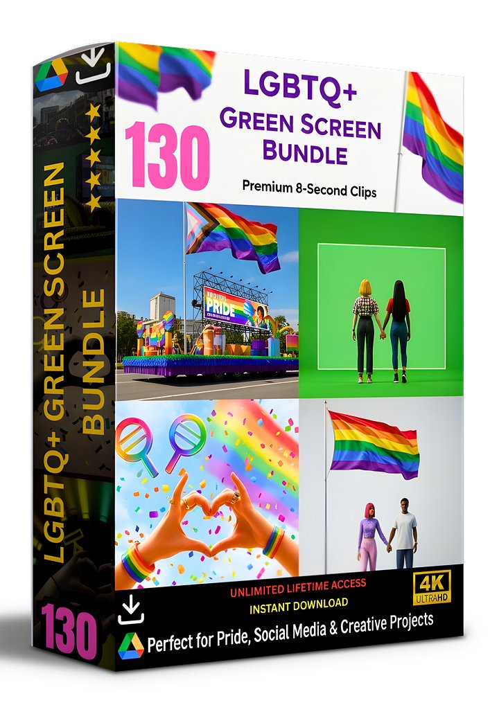130 VIBRANT LGBTQ GREEN SCREEN CLIPS BUNDLE FOR INCLUSIVE VIDEO PROJECTS product image (1)