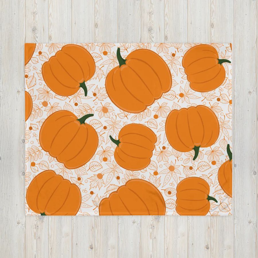 Cozy Fall Pumpkin Throw Blanket | Autumn Home Decor product image (4)