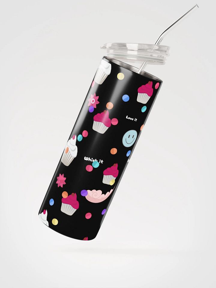 Whimsical Bakery Delight Stainless Steel Tumbler with reusable Straw, leak proof cup lid , Tumbler Mug Drinkware Flasks product image (2)