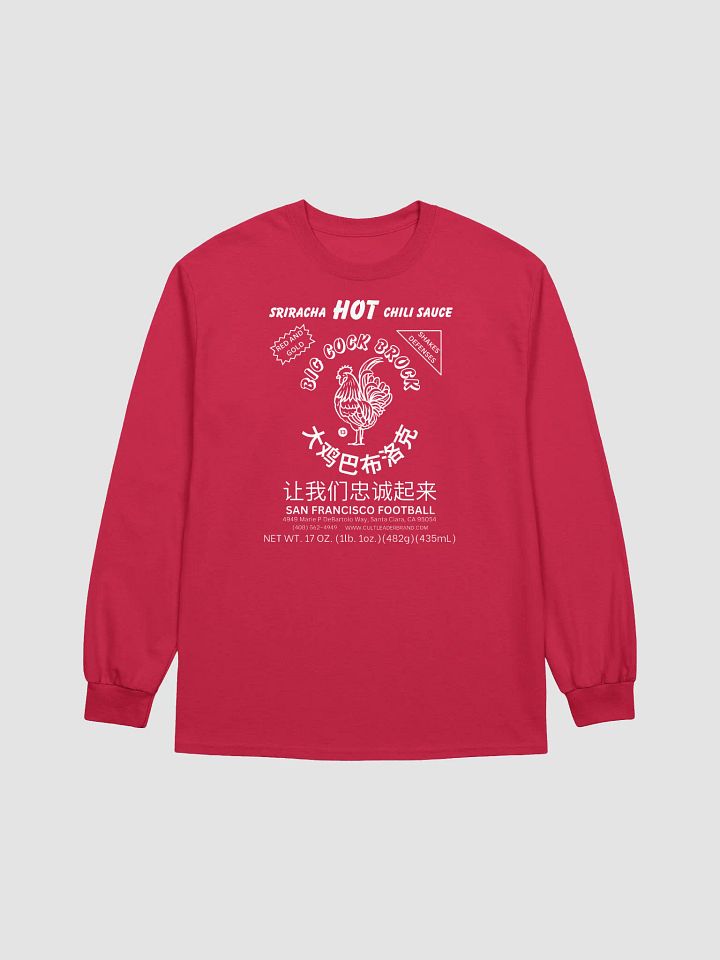 San Francisco Football Sriracha Chili Sauce Label Emblem Long Sleeve Tee product image (1)