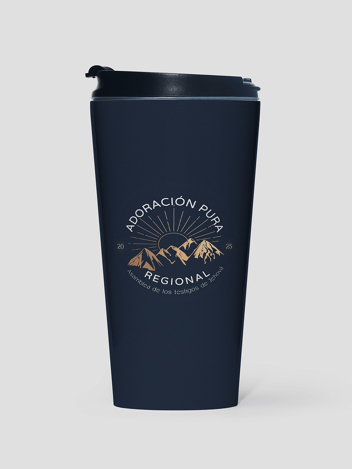 "Adoración Pura" Asamblea Regional | Majestic Mountains | Navy Stainless Steel Travel Mug product image (1)